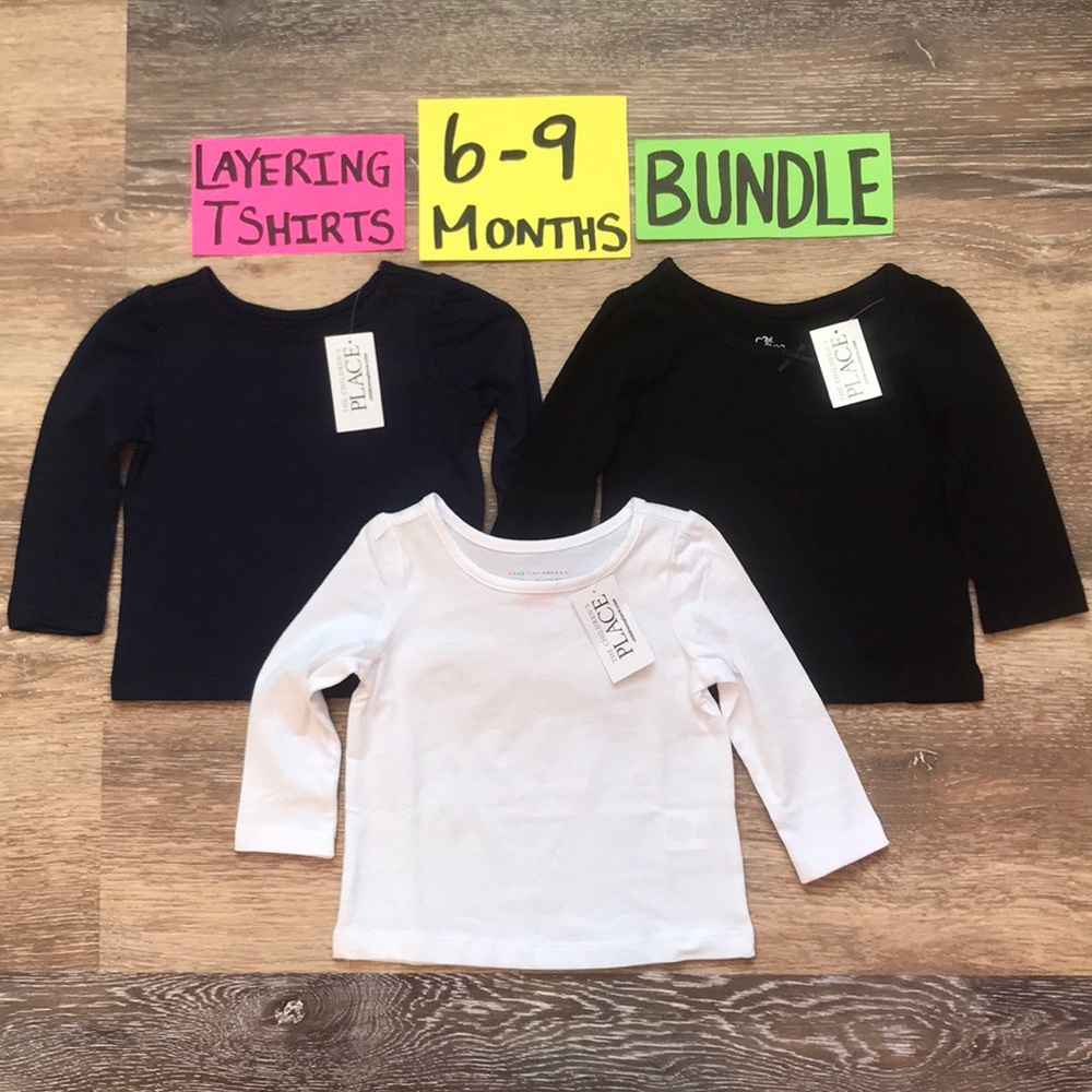 3 NWT Children’s Place 6-9 Month Layering Tshirts